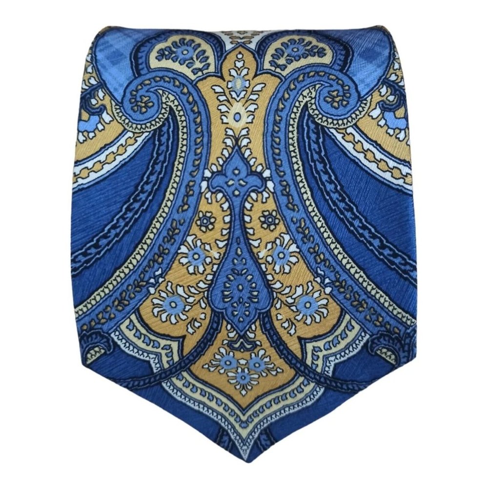 VERSUS GIANNI VERSACE Blue Art Silk Tie ITALY 58"/ 3.8" EC